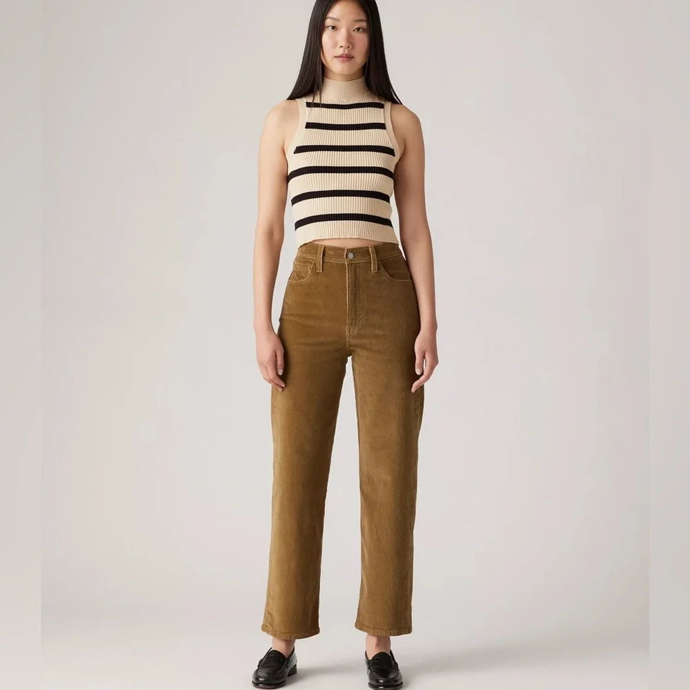 LEVI’S RIBCAGE STRAIGHT ANKLE CORDUROY WOMEN'S PANTS SIZE 29x30 - Picture 1 of 7